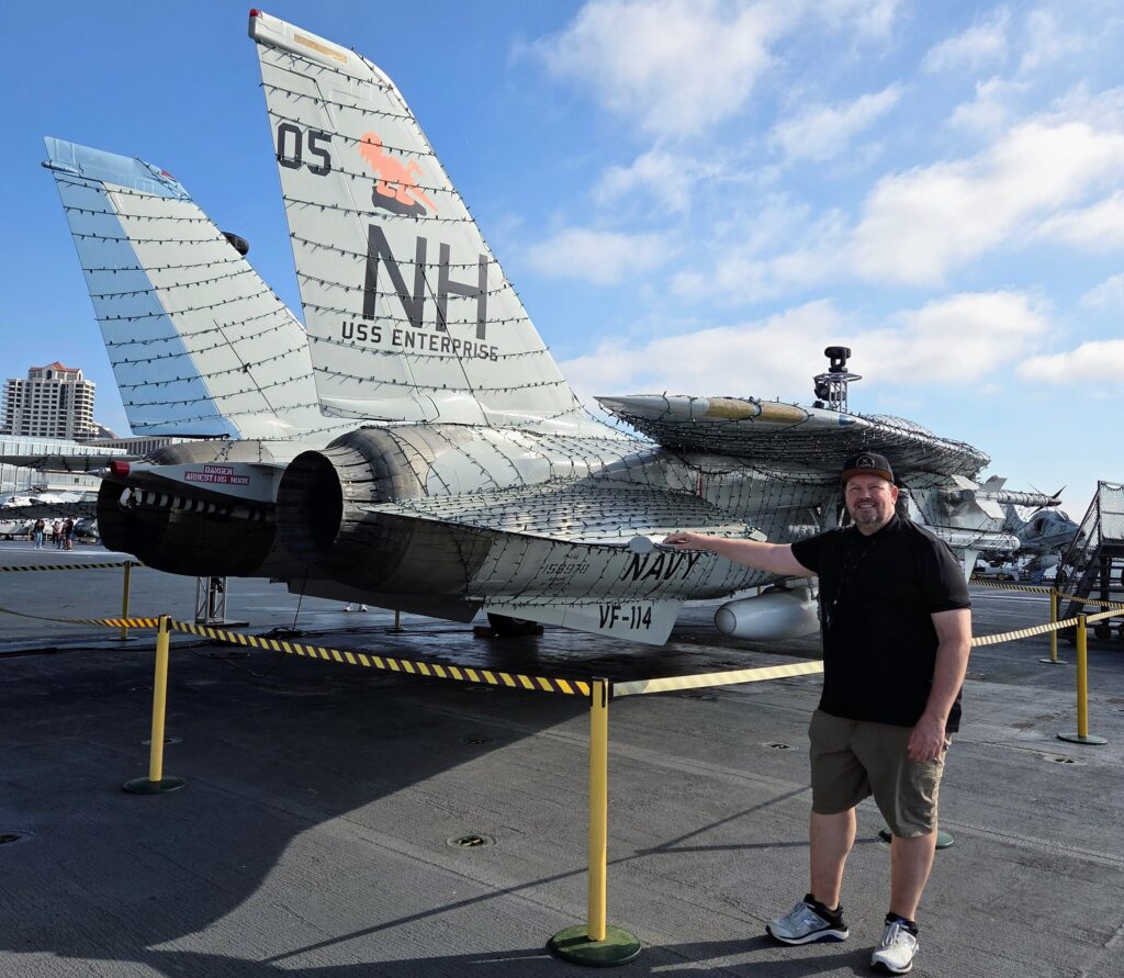 Randy Hilarski on the deck of the USS Midway in San Diego. I was heading to the Cellular Health Clinic to receive mesenchymal stem cells in the morning for my congestive heart failure.